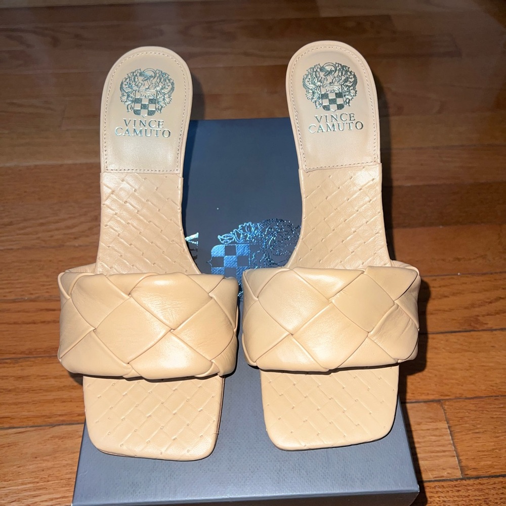 Vince Camuto Braided Nude Heel Sandals Brelaine